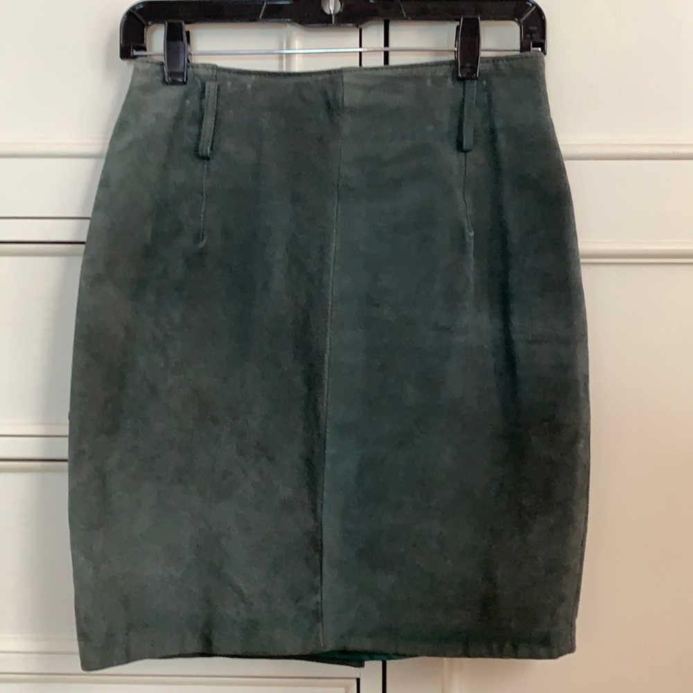 Genuine leather vintage green skirt by Express
